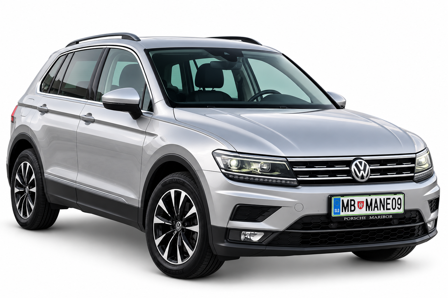 Silver Volkswagen SUV Studio Showcase-desni bok spredaj